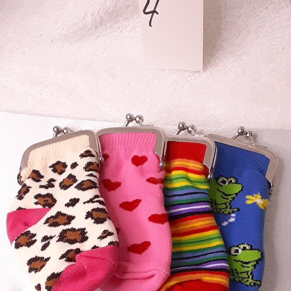 NEW  Bundle of 4 sock coin purses - Picture 2 of 3